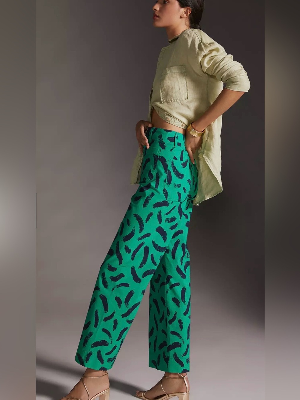 Maeve Anthropologie The Colette Pants Magic Fabric Ed Women 32 Crop Wide Leg 14 - Picture 3 of 15